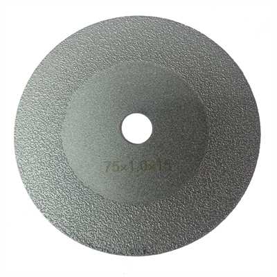 Диск алмазный отрезной 75х10x1,2 для мини ушм резки стекла, керамической плитки керамогранита (серебристый) 01373