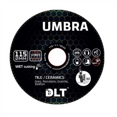 Алмазный диск DLT Umbra (ЗАВОДСКОЙ РЕЗ), 115x1,1мм из черной смолы 01606