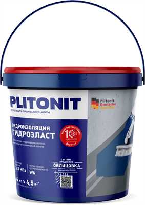 PLITONIT ГидроЭласт, 4 кг,  эластичная гидроизоляционная мастика 01556